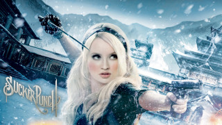 Woman holding gun snowy scene - her hand and a gun free wallpaper