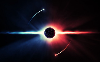 Black hole red blue light 4 - a black hole free wallpaper