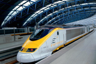 Yellow white train station blue 2 - a station free wallpaper