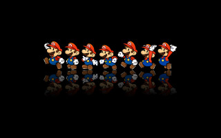 Mario bros characters lined up - kitsch movement free wallpaper