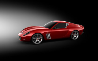 Red sports car black background 13 - a spotlight free wallpaper