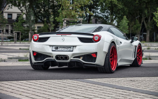 White sports car parked street 2 - green tree free wallpaper