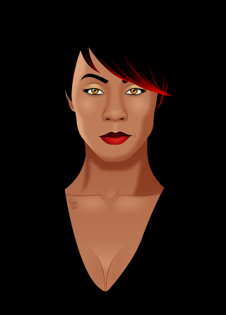 Redhair blackshirt redcross portrait darkskin - her forehead free wallpaper for mobile