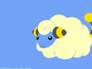 Sheep bee flying blue background - a sheep free wallpaper