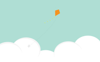Kite flying high sky above - the sky above clouds free wallpaper
