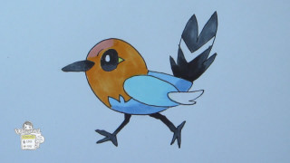 Blue orange bird black wings - a blue sky background free wallpaper