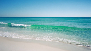 Wave beach blue sky green - free beach wallpaper