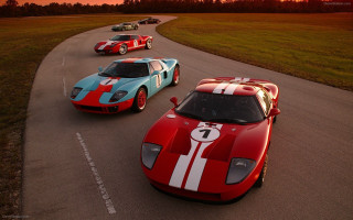 Race cars sunset dawn road - free cars wallpaper