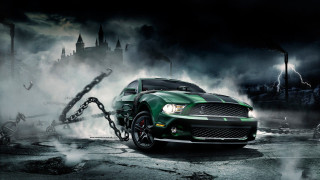 Green mustang parking lot chain 2 - a chain free wallpaper
