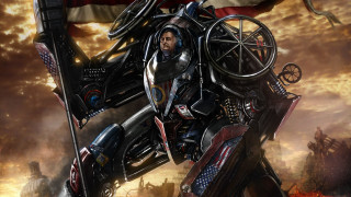 Man suit helmet flag motorcycle - mecha free wallpaper for desktop