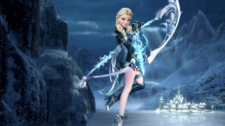 Woman costume sword holding image - fantasy style free wallpaper