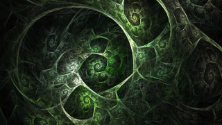 Spiral design green black background - fractal free wallpaper