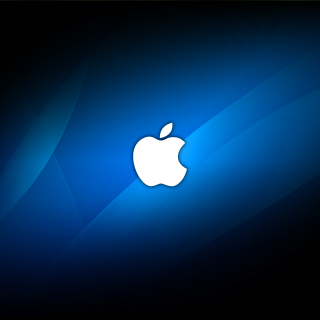 Blue apple logo dark background 3 - dark free wallpaper for tablet