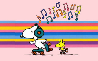 Cartoon character skateboard dog music - charles schulz free wallpaper