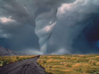 Tornado dirt road field storm 2 - stormy weather free wallpaper
