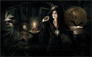 Witch costume candle creepy face - a candle free wallpaper for desktop