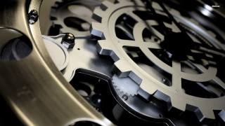Clock gears closeup face complex - kinetic free wallpaper
