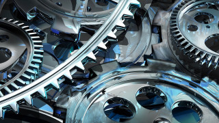 Gears blue background bw automatiste - gear free wallpaper