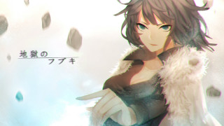 Woman black dress fur coat - a knife free wallpaper for desktop