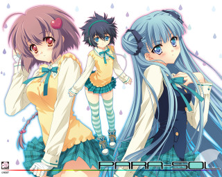 Three anime girls blue eyes 4 - three anime girl free wallpaper
