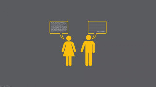 Couple speech bubbles gray background - expressive free wallpaper