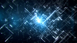 Blue black background starburst light - octane renderer free wallpaper for desktop