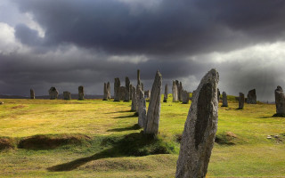 Field rocks cloudy sky clouds - david begbie free wallpaper