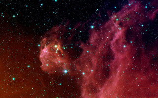 Red blue star cluster sky - free stars wallpaper