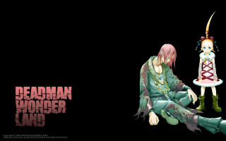 Girl sitting sword blonde pink - her hand and a man free wallpaper for desktop