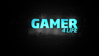 Gamer 4 life blue black - letter free wallpaper