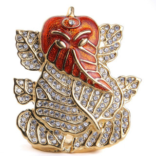 Red gold brooch leaf bird - back free wallpaper for tablet