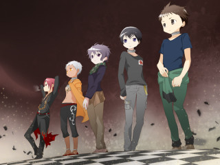 Group people checkered floor dark - a red light free wallpaper