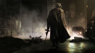 Man trench coat hat night - noir free wallpaper