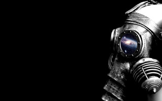 Gas mask man flashlight space - a flashlight free wallpaper for desktop