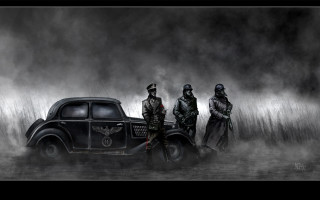 Men car fog smoke group - adolf born free wallpaper