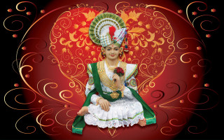 Woman green gold costume red - a red chair free wallpaper