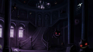 Creepy building staircase cat light - creepy free wallpaper