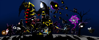 Cartoon characters full moon bats 2 - spooky free wallpaper