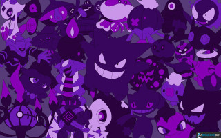Cartoon characters purple black pattern 5 - shock art free wallpaper