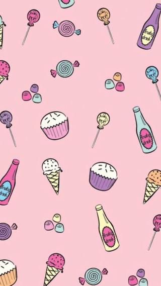 Pink background sweets lollipops candy - free happy birthday wallpaper for mobile