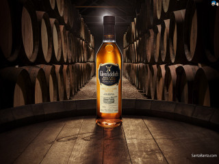 Whisky bottle wooden barrel cellar - product photography free wallpaper