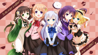 Anime girls pink background clock - a clock in the background free wallpaper