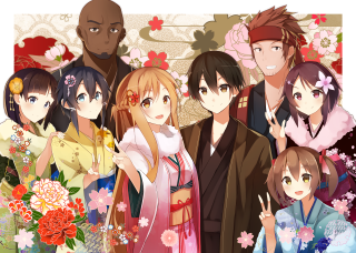 Group people flowers wall picture - a picture of them free wallpaper