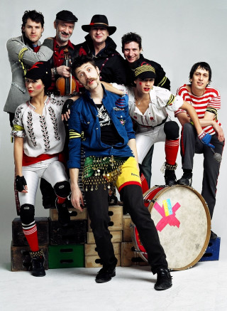 Group drummer posing white background - free anime wallpaper