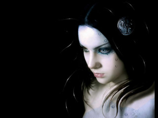 Woman blue eyes makeup black - anne stokes free wallpaper
