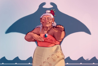 Woman skirt red top giant - maya free wallpaper