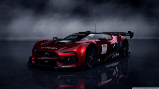 Red sports car dark room 45 - realistic free wallpaper