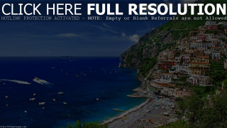 Beach boats cliff houses click - house free wallpaper