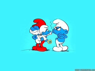 Cartoon character talking blue background - another character free wallpaper