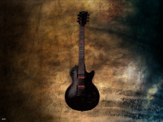 Black guitar brown background black - eric peterson free wallpaper